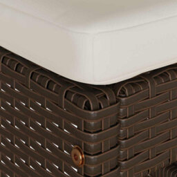Berkfield Garden Bar Stools With Cushions 4 Pcs Brown Poly Rattan - thumbnail 7