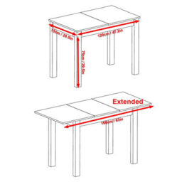 Heze Furniture Extendable Modern Dining Table - Ramen Midi 120-160 Cm White - thumbnail 7
