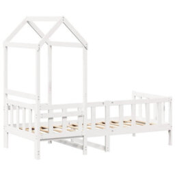 Berkfield Day Bed With Roof Without Mattress White 80X200 Cm Solid Wood - thumbnail 8