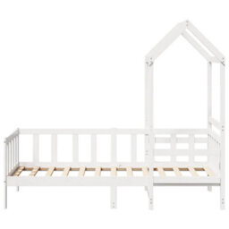 Berkfield Day Bed With Roof Without Mattress White 80X200 Cm Solid Wood - thumbnail 4