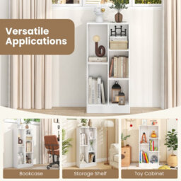 Costway 5-Cube Kids Bookcase 104 Cm Wooden Bookshelf Toy Storage Organizer - thumbnail 6