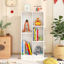 Costway 5-Cube Kids Bookcase 104 Cm Wooden Bookshelf Toy Storage Organizer - thumbnail 9