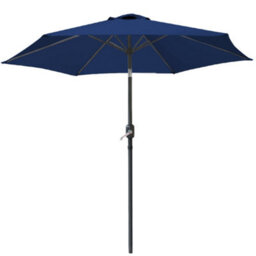 Sundaze Parasol 2.5M Blue Garden Umbrella Sun Shade Canopy With Hand Crank, Tilt Function & Base - thumbnail 2