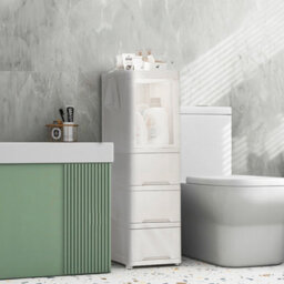 Darphe White Slim 3 Drawer Rolling Plastic Storage Cabinet With 2 Lock Wheels