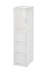 Darphe White Slim 3 Drawer Rolling Plastic Storage Cabinet With 2 Lock Wheels - thumbnail 5