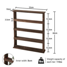 Multi-Tier Wooden Spice Rack Desktop Wall Hanging Shelf For Kitchen Cabinet Door - thumbnail 2