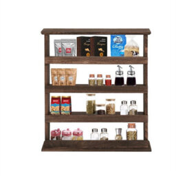 Multi-Tier Wooden Spice Rack Desktop Wall Hanging Shelf For Kitchen Cabinet Door - thumbnail 1