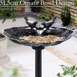 Christow Clamshell Resin Garden Bird Bath - thumbnail 3