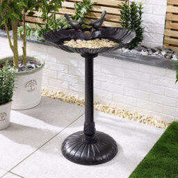 Christow Clamshell Resin Garden Bird Bath - thumbnail 2