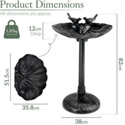 Christow Clamshell Resin Garden Bird Bath - thumbnail 7