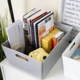 Wham Studio High Polished Finish Gloss Cool Grey Plastic Nestable Storage Basket (H)15Cm (W)26Cm (D)26Cm - thumbnail 2