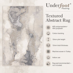 Underfoot Abstract Rug Beige Modern High Low Pile Living Room Bedroom Indoor - thumbnail 4