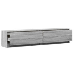 Berkfield Tv Wall Cabinet With Led Grey Sonoma 180X31X38 Cm - thumbnail 9