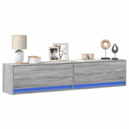 Berkfield Tv Wall Cabinet With Led Grey Sonoma 180X31X38 Cm - thumbnail 1