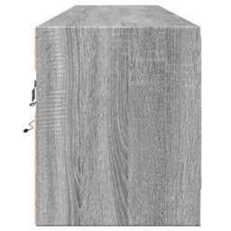 Berkfield Tv Wall Cabinet With Led Grey Sonoma 180X31X38 Cm - thumbnail 7