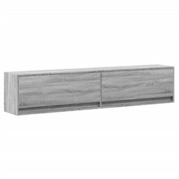 Berkfield Tv Wall Cabinet With Led Grey Sonoma 180X31X38 Cm - thumbnail 3