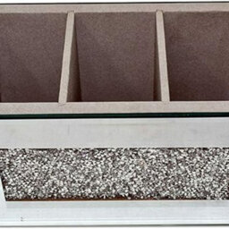 Biznest New Silver Mirror Make Up Box Sparkle Ornament Bling Crushed Diamond Gift