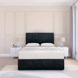 "Sloomy 4Ft Kansas Divan Bed Base Black Naples ,4 Drawers & 54"" Floor Standing Headboard - Small Double" - thumbnail 2