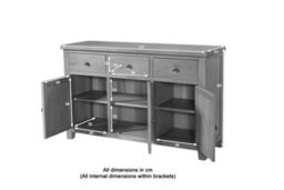 Buttercup Farm Shrewsbury 3 Door Sideboard - L43 X W137 X H85 Cm - Oak - thumbnail 3