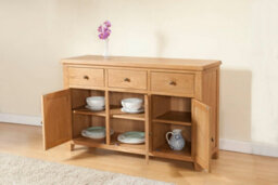 Buttercup Farm Shrewsbury 3 Door Sideboard - L43 X W137 X H85 Cm - Oak - thumbnail 4