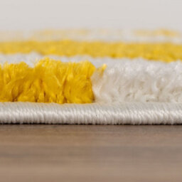 The Rugs Joli Yellow And White Striped Rug Soft Dense Pile Easy To Clean And Pet Friendly For Living Rooms And Bedrooms - thumbnail 3