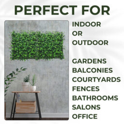 Artificial Plant Flower Living Wall Panels Realistic Boxwood-  Indoor / Outdoor - 50Cm X 50Cm - thumbnail 4