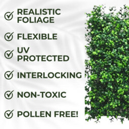 Artificial Plant Flower Living Wall Panels Realistic Boxwood-  Indoor / Outdoor - 50Cm X 50Cm - thumbnail 3