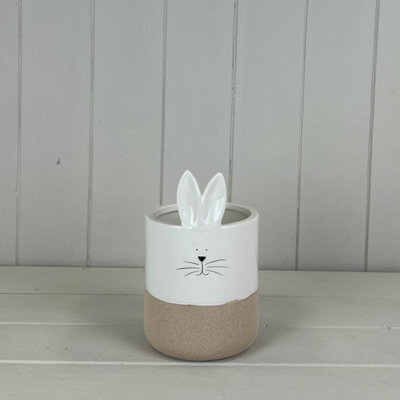 Satchville Ceramic White Rabbit Pot - image 1