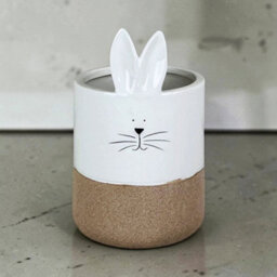 Satchville Ceramic White Rabbit Pot - thumbnail 2