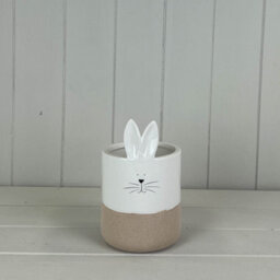 Satchville Ceramic White Rabbit Pot - thumbnail 1