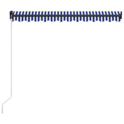 Berkfield Manual Retractable Awning 350X250 Cm Blue And White - thumbnail 4