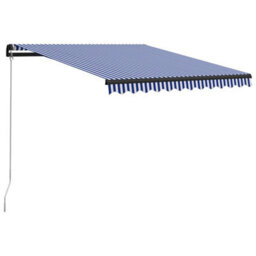 Berkfield Manual Retractable Awning 350X250 Cm Blue And White