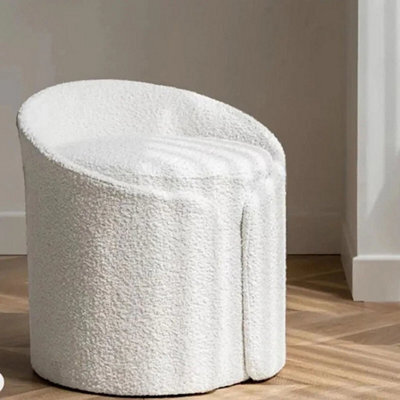 Modern Dressing Table Stool Makeup Bench Soft Padded Cushion Vanity Seat White - image 1