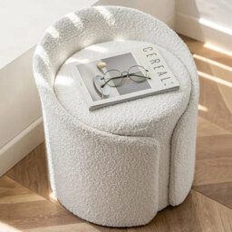 Modern Dressing Table Stool Makeup Bench Soft Padded Cushion Vanity Seat White - thumbnail 6