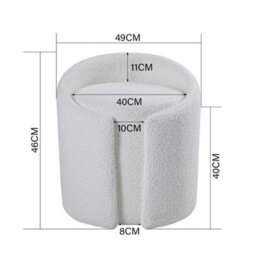 Modern Dressing Table Stool Makeup Bench Soft Padded Cushion Vanity Seat White - thumbnail 2