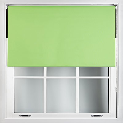 Furnished Blackout Roller Blinds - Lime Green Trimmable Blind For Windows And Doors (W)115Cm (L)165Cm - image 1