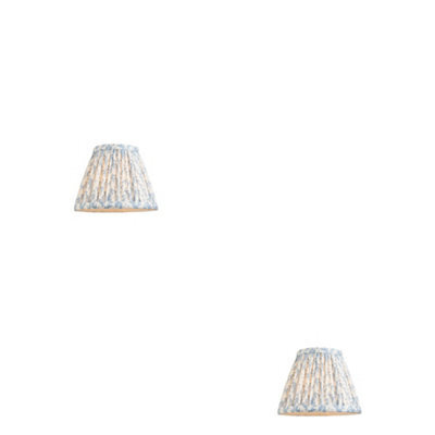 Loops Set Of 2 Elegant Handcrafted 16Cm Tapered Lamp Shades In Shell Bay Blue - image 1