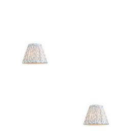 Loops Set Of 2 Elegant Handcrafted 16Cm Tapered Lamp Shades In Shell Bay Blue - thumbnail 1