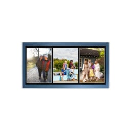 AK Frames 16X8 Gold Sleek Multi Photo Frame With Black Mount - Holds 3 Apertures (3X) 7X5 Photos - thumbnail 1