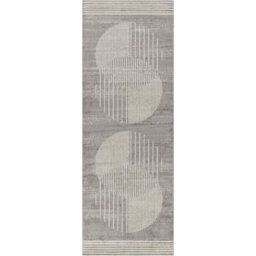 Livabliss Floransa-Geometric Brown Grey Blue Modern Living Dining Bedroom Rug 80 X 220 Cm Easy Care, Non Shedding - thumbnail 1