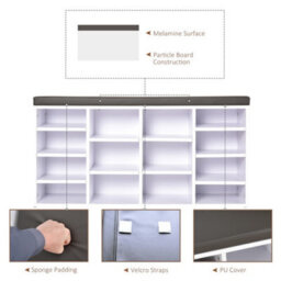 Homcom Multi-Storage Shoe Rack 14 Compartments Cushion Moving Shelves Home White - thumbnail 5