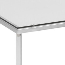 Wyld Haus Oakfern Square Side Table With Clear Glass Top And Chrome Frame - thumbnail 5