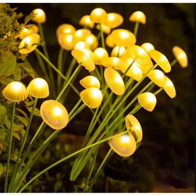 Solar Mushroom Jellyfish Led Garden Lights Waterproof Patio Decor Warmwhite 4Pcs - image 1