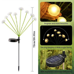 Solar Mushroom Jellyfish Led Garden Lights Waterproof Patio Decor Warmwhite 4Pcs - thumbnail 2
