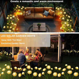 Solar Mushroom Jellyfish Led Garden Lights Waterproof Patio Decor Warmwhite 4Pcs - thumbnail 6