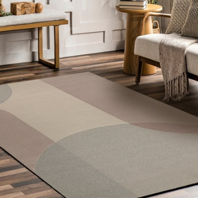 RugsX Flux 461.7.ae200 Wool Carpet Osta - Geometric, Structural, Loft Beige Pink 120X170 Cm - image 1