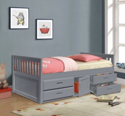 Comfy Living 3Ft Grey Wooden Captains Cabin Bed With Drawers And Storage - thumbnail 2