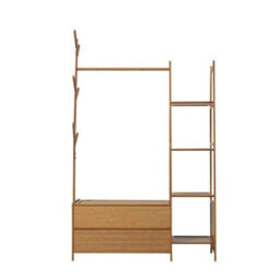 Freestanding Bamboo Clothes Rack ,storage Organizer With Shelves For Tidy And Stylish Home Décor - thumbnail 3