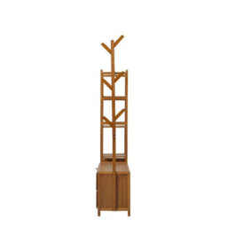 Freestanding Bamboo Clothes Rack ,storage Organizer With Shelves For Tidy And Stylish Home Décor - thumbnail 4