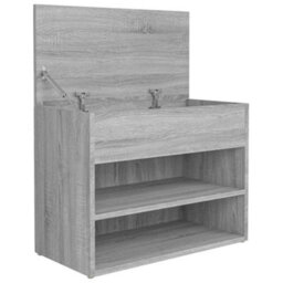 Berkfield Shoe Bench Grey Sonoma 60X30X45 Cm Engineered Wood - thumbnail 7